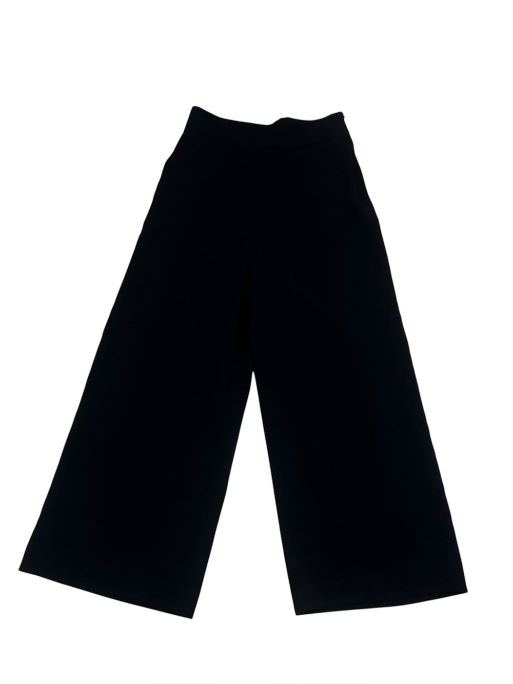 Zara High Waist Wide Leg Ankle Pants In Black Size Small